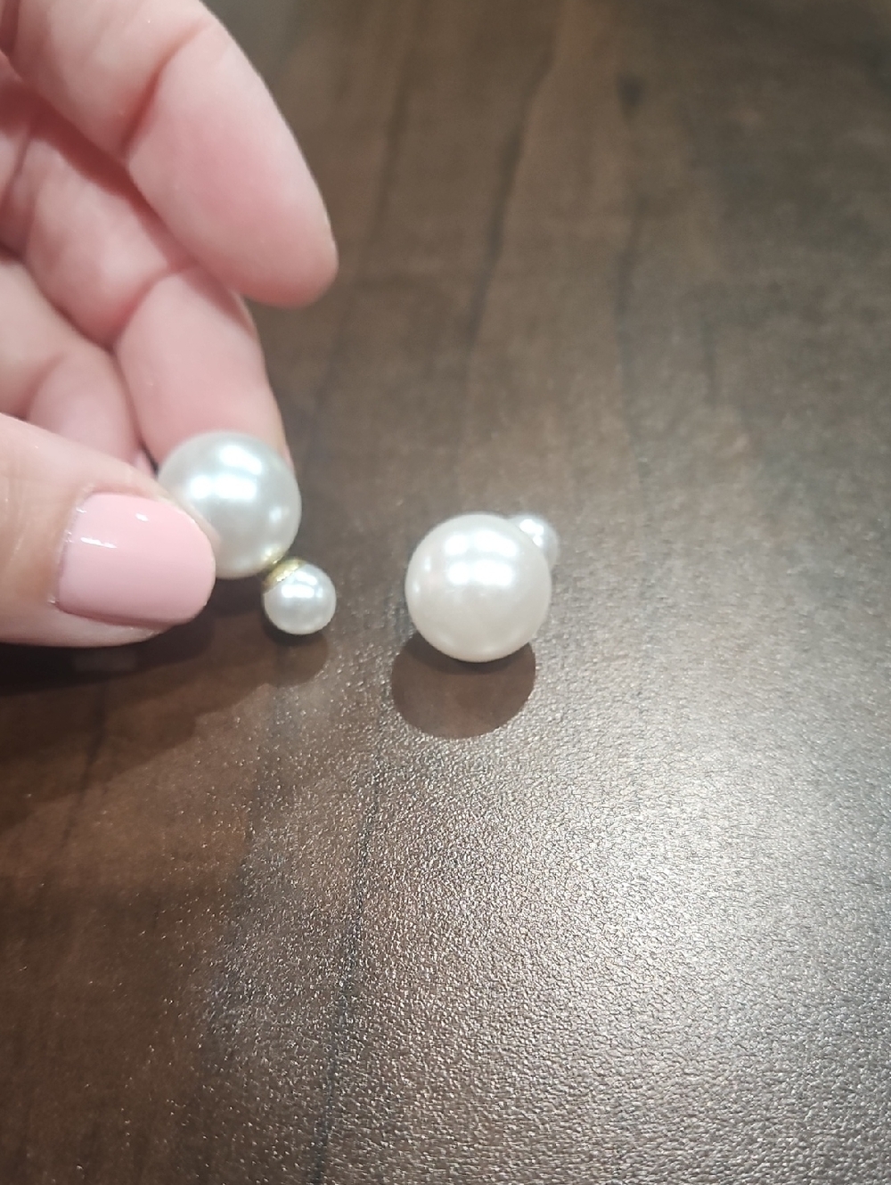 Classic Double-Sided Pearl Stud Earrings - White Pearls